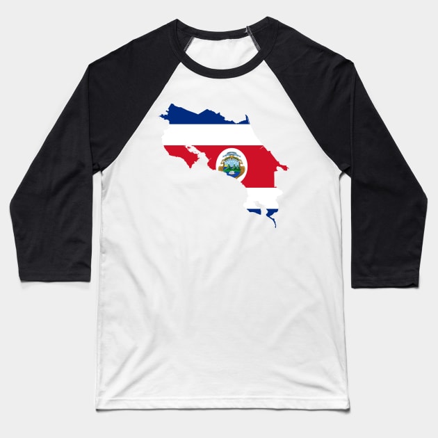 Costa Rica Map Baseball T-Shirt by Historia